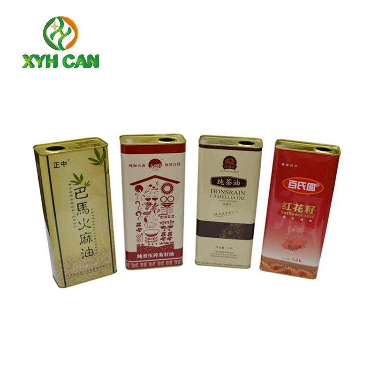 Olive Oil Tin Can Black Sesame Empty Oil Tin Box With Large Bottle Customized Printing